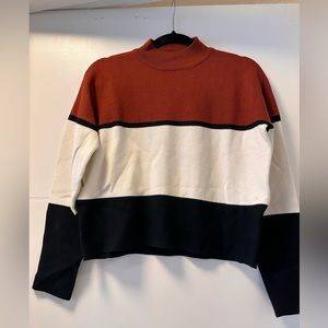 2/$30 Colour-block Mock Neck Sweater